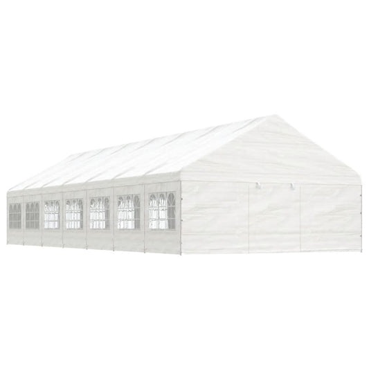 Paviljong med tak hvit 15,61x5,88x3,75 m polyetylen
