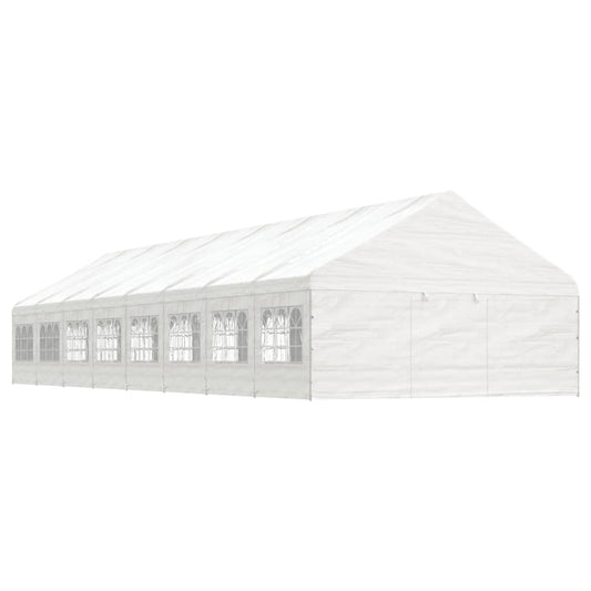 Paviljong med tak hvit 17,84x5,88x3,75 m polyetylen