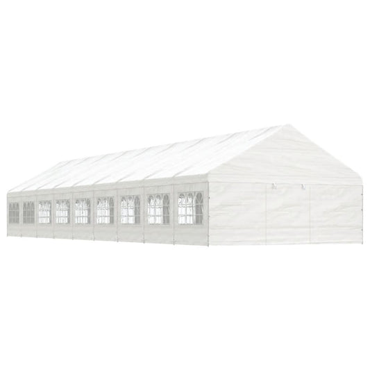 Paviljong med tak hvit 20,07x5,88x3,75 m polyetylen