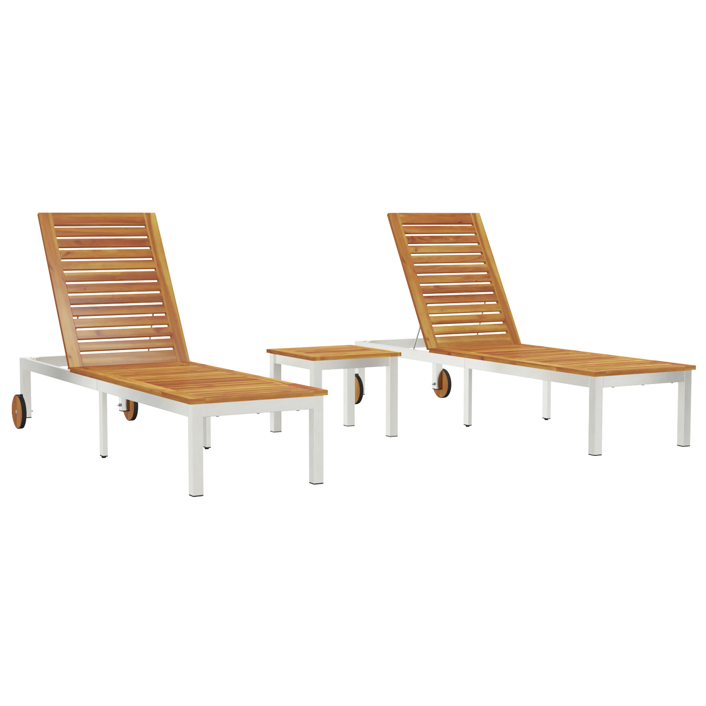 Solsenger 2 stk med Bord i Solid Akasietre