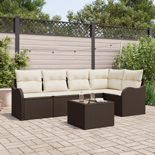 5 Delers Hage Sofa Sett med Puter Grå Poly Rattan