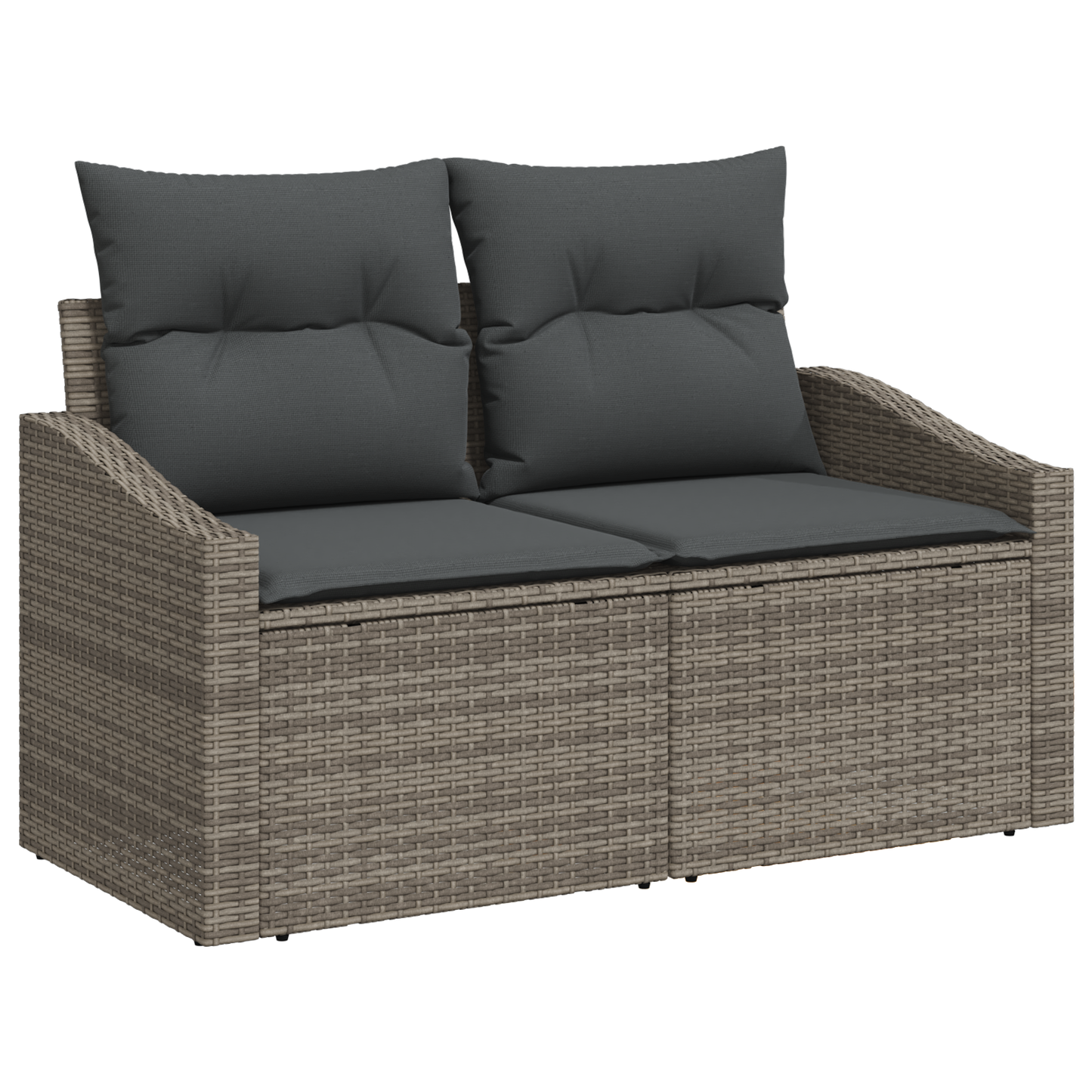 2-seters hage-sofa med puter Grå Polyrotting
