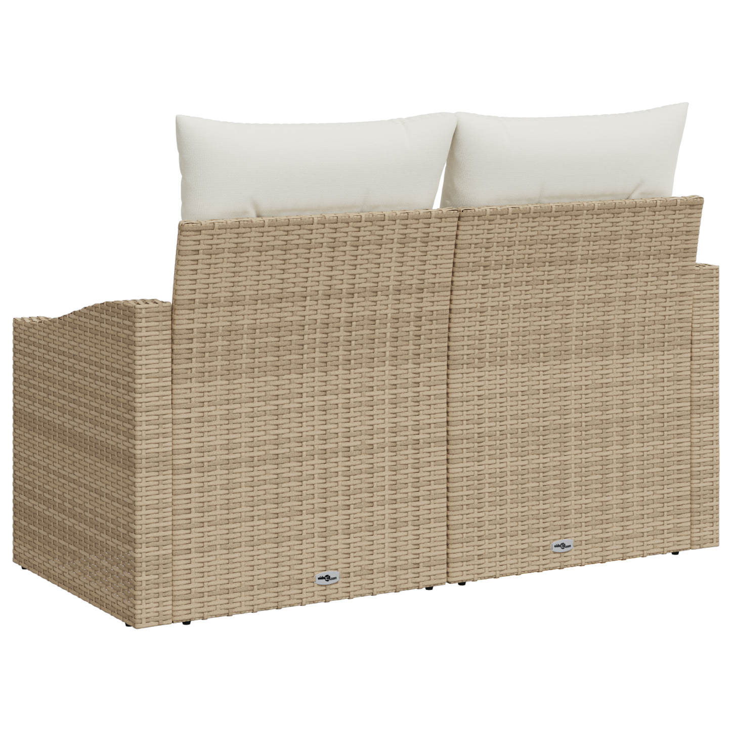 2-seters Hagemøbelsofa med Puter Beige Poly Rattan
