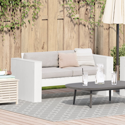Hagesofa 2-seter 134x60x62 cm Hvit Massivt Tre Furu